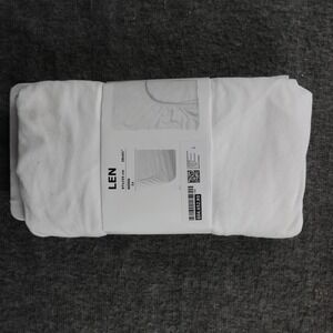IKEA LEN Kids Fitted Sheet 38x61 White Cotton Bed Linen 1 Piece 60465280